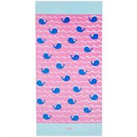 Onebycitess Beach Towel 100% Cotton 35''x70'' Soft Quick Dry Beach Blanket Bath Towel for Kids Adults(Small Whale)
