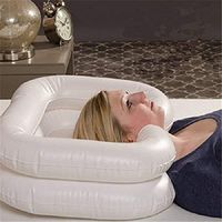 Inflatable Hair Washing Basin Shampoo Handicap Hair Portable Tray Bed Rest White