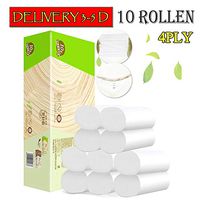 Cherry Juilt Toilet Paper 10 Rolls Household Premium 3-Ply Rapid Dissolving White Smooth Soft