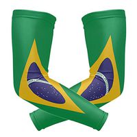 ZZKKO Brazil Flag Cooling Arm Sleeves Cover Uv Sun Protection for Men Women Running Golf Cycling Arm Warmer Sleeves 1 Pair