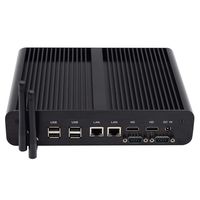 Fanless Mini PC Industrial Intel NUC Fanless Mini PC Window 10 Pro Desktop PC with Intel Core i7 5500U 4USB 3.0 Mini Desktop PC 2 LAN WiFi 1 SD Card Dual HDMI/Dual Output/BT4.0/ 8GB RAM 256GB SSD