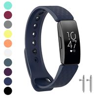 Watbro Compatible with Fitbit Inspire HR Bands/Fitbit Inspire Band, Adjustable Soft Silicone Waterproof Inspire Straps for Women Men Sports Replacement Wristband for Inspire/Inspire HR Fitness Tracker