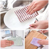 Elevin(TM) Wash Cloth Kitchen Towels Absorbent Cleaning 100% Cotton Microfiber Washcloth Cleaning Towels Dish Cloth (Random Color)