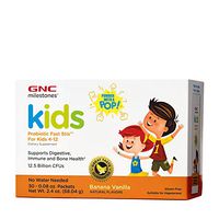 GNC Milestones Kids Probiotic Fast Stix for Kids 4-12 - Banana Vanilla, 30 Packets, Supports Digestive Health with 12.5 Billion CFUs