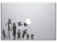Disney Nightmare Before Christmas Jack Skellington and Family Vinyl for Laptops and Windows Halloween Decal Sticker (dark gray, 7" inches)