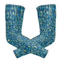 Unisex Arm Sleeve Plaid Snowflake Blue Art UV Protection Arm Compression Sleeve Skin Protection Sport Arm Cooler Sleeve for Running Hiking Jogging Motorcycling Climbing Camping