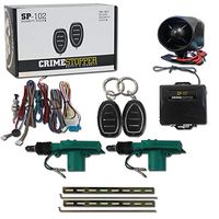 Crimestopper SP-102 1-Way Car Alarm System with 2 Remotes & Keyless Entry + Universal Door Lock Actuator 2 Wire