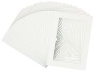 Pack of 200 5x7 WHITE Picture Mats Mattes with WHITE Core Bevel Cut for 4x6 Photo