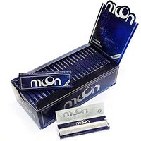 New Improved Moon Blue 70mm Rice Cigarette Tobacco Rolling Paper - 50 booklets x 50 = 2500 Papers