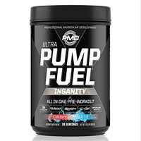 PMD Sports Ultra Pump Fuel Insanity - Pre Workout Drink Mix for Energy, Strength, Endurance, Muscle Pumps and Recovery - Complex Carbohydrates and Amino Energy - Cherry Bombsicle (30 Servings)