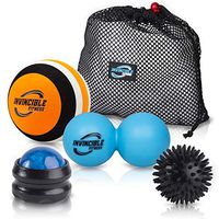 Invincible Fitness Therapy Massage Balls Set, Trigger Point Ball, Double Peanut Lacrosse Massager, Manual Muscle Roller Massage Ball, Spiky, Ideal for Self-Myofascial Release, Deep Tissue, Acupressure