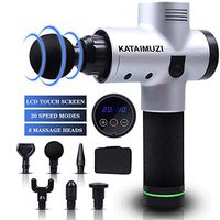 Massage Gun Deep Tissue Percussion Muscle Massager for Pain Relief, KATAIMUZI Muscle Massager with ​​LCD Screen & 20 Speed Options & 6 Massage Heads & Portable Bag for Athletes