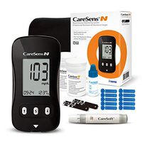 CareSens N Diabetes Monitoring Kit - 1 Blood Glucose Meter, 100 Test Strips, 1 Control Solution, 1 Lancing Device, 100 Lancets, 1 Carrying Case, Manual, Quick Reference Guide, Logbook, 2 Batteries