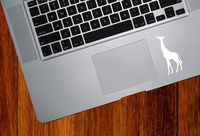 Yadda-Yadda Design Co. Giraffe Eating - Trackpad/Keyboard - Vinyl Decal (Color Variations Available) (White)