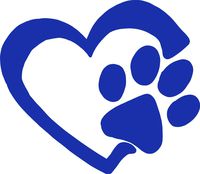 hBARSCI Heart & Paw Print Vinyl Decal - 5 Inches - for Cars, Trucks, Windows, Laptops, Tablets, Outdoor-Grade 2.5mil Thick Vinyl - Royal Blue