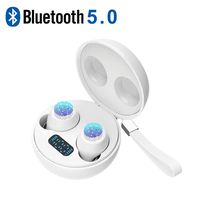 Wireless Earbuds,Bluetooth 5.0 Earbuds with Charging Case LED Battery Display 20H Playtime in-Ear Bluetooth Headset IPX4 Waterproof True Wireless Earbuds for Work Sports Running White