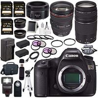 Canon EOS 5DS 5D S DSLR Camera + EF 24-105mm f/4L IS USM Lens + Canon EF 75-300mm f/4-5.6 III Telephoto Zoom Lens + Canon EF 50mm f/1.8 STM Lens + Canon 100ES EOS shoulder bag Bundle 8