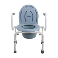 XWZJY Drop Arm Bedside Commode Chair Pregnant Bath Stool 3 in 1 Bariatric Toilet Seat Height Adjustable with Non-Slip Handrail Bucket/Lid for Easy Transfer
