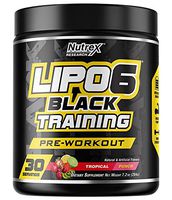 Nutrex Research Lipo-6 Black Training Pre-Workout | Intense Pre-Workout Eneregy, Pump, and Focus | 30 Servings (Tropical Punch)