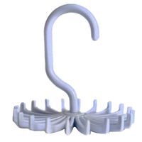 Premium Quality Adjustable Rotating Tie Rack Hanger 20 Hooks Neck Belt Scarf Holder Organizer White