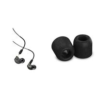 MEE audio M6 PRO 2nd Generation Universal-Fit Noise-Isolating Musicians' in-Ear Monitors with Detachable Cables (Smoke) & Comply Isolation Noise Cancelling Memory Foam Earphone Tips (Medium, 3 Pairs)