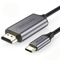 USB C to HDMI Cable Adapter 6ft, 4K 60Hz, BrexLink USB Type C/Thunderbolt 3 to HDMI 2.0 Cable for MacBook Pro/Air/iPad Pro (2018), Dell XPS, Surface Book 2, Samsung Galaxy S10/S9, Note 10/9, and More