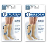 Truform Compression 15-20 mmHg Knee High Closed Toe Stockings Black, Small, 2 Count
