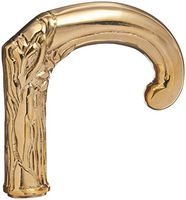 SouvNear SG-MRBD-058 Handmade 3.9” Elephant Trunk Shaped Walking Stick/Cane-Vintage-Look Brass Handles with Carved Detailing, 3.8 x 3.9 x 0.7 inches, Gold