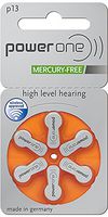 powerone Size 13 Hearing Aid Batteries Zinc Air P13, 5 Pack (60 Batteries)