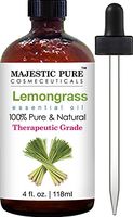 Majestic Pure Lemongrass Essential OiL, Pure and Natural with Therapeutic Grade, Premium Quality Lemongrass Oil, 4 Fl. Oz.