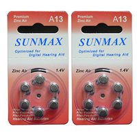 Sunmax 12 X Hearing Aid Batteries A13 13A Za13 13 Pr48