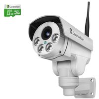 Luowice 1080P WiFi Security Camera Outdoor 2MP with PTZ 4X Zoom with Audio Night Vision and Built-in 32G Micro SD Card IP66 Waterproof IP Camera