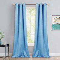 NICETOWN Blue Room Darkening Panels - Nursery & Infant Care Drapes, Extra Long 90 inches Length Curtains for Patio Door/Dining Room (2 Pieces, 42 inches Wide)