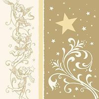 Pack of 60 White and Brown Child Cupid Angels 3-Ply Lunch Holiday Napkins 6.5"
