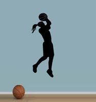 BASKETBALL GIRL # 2 ~ WALL DECAL, 13" X 37"