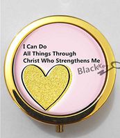 BlackKey I Can Do All Things Through Christ Who Strengthens Me 3-Compartment Decorative Pocket Gift Box Case Organizer for Pill, Color 2 -1486