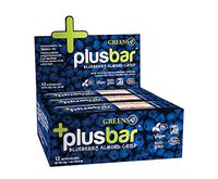 Greens+ Plusbar Blueberry Almond Chia Crisp | Vegan | Non GMO | Soy, Dairy, Gluten Free | 12 Bars