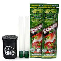 Juicy Hemp Wraps Strawberry Flavor with KC Stash Jar (4 Packs)