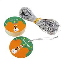Princess-J Cute Cartoon Round Tags with Thank You Message with Silver String for Party Gift Packaging x48