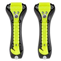 Lifehammer Brand Car Safety Hammer, the Original Emergency Auto Escape and Rescue Tool with Seatbelt Cutter, Made in the Netherlands, Glow Yellow (Pack of 2)