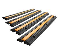 4 Pack of 1 Channel Rubber Cable Protector Ramp Traffic Wire Cover Capacity 18000 lbs Rubber Speed Bump