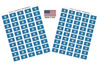 Made in USA! 100 South Dakota 1.5" x 1" Self Adhesive State Flag Stickers, Two Sheets of 50, 100 South Dakota Sticker Flags Total