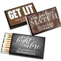 Perfect Match Personalized Matches for Wedding Favors - Custom Wedding Matches (Set of 50 Matchboxes) (Black Box)