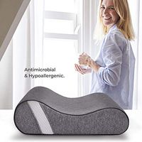 wavve Contour Memory Foam Pillow with Bamboo Charcoal for Neck Pain, Neck Support for Back, Stomach and Side Sleepers, Standard Size