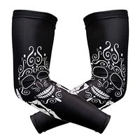 LEVEIS Skull Arm Sleeves UV Protection for Men Women Sunblock Protective Gloves Running Golf Cycling Driving Long Arm Cover 1 Pair