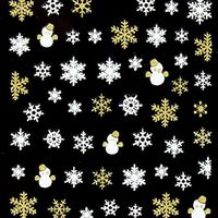 Nail Art Stickers,Putars 1PC 3D Nail Art Stickers Decals Decorations Snowflake Snowman Design (C)