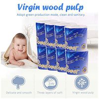 8PCS Roll Paper 3-layer Soft Paper Towels,Flexible, Skin-friendly, Absorbs Water, Hollow Replacement Roll Paper Print Interesting Toilet Paper Table Kitchen Paper White for Home Kitchen