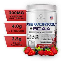 The Alliance Nutrition Pre Workout + BCAA – Caffeine for Energy, BCAA for Recovery, Beta Alanine, Stamina, Keto Friendly, Fruit Punch (30 Servings)