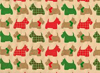 Scottie Dog Rolled Handmade Gift Wrap Paper (2 Sheets)