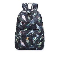 Acmebon Waterproof Fashion School Backpack for Teen Girl Laptop Backpack Black Bird
